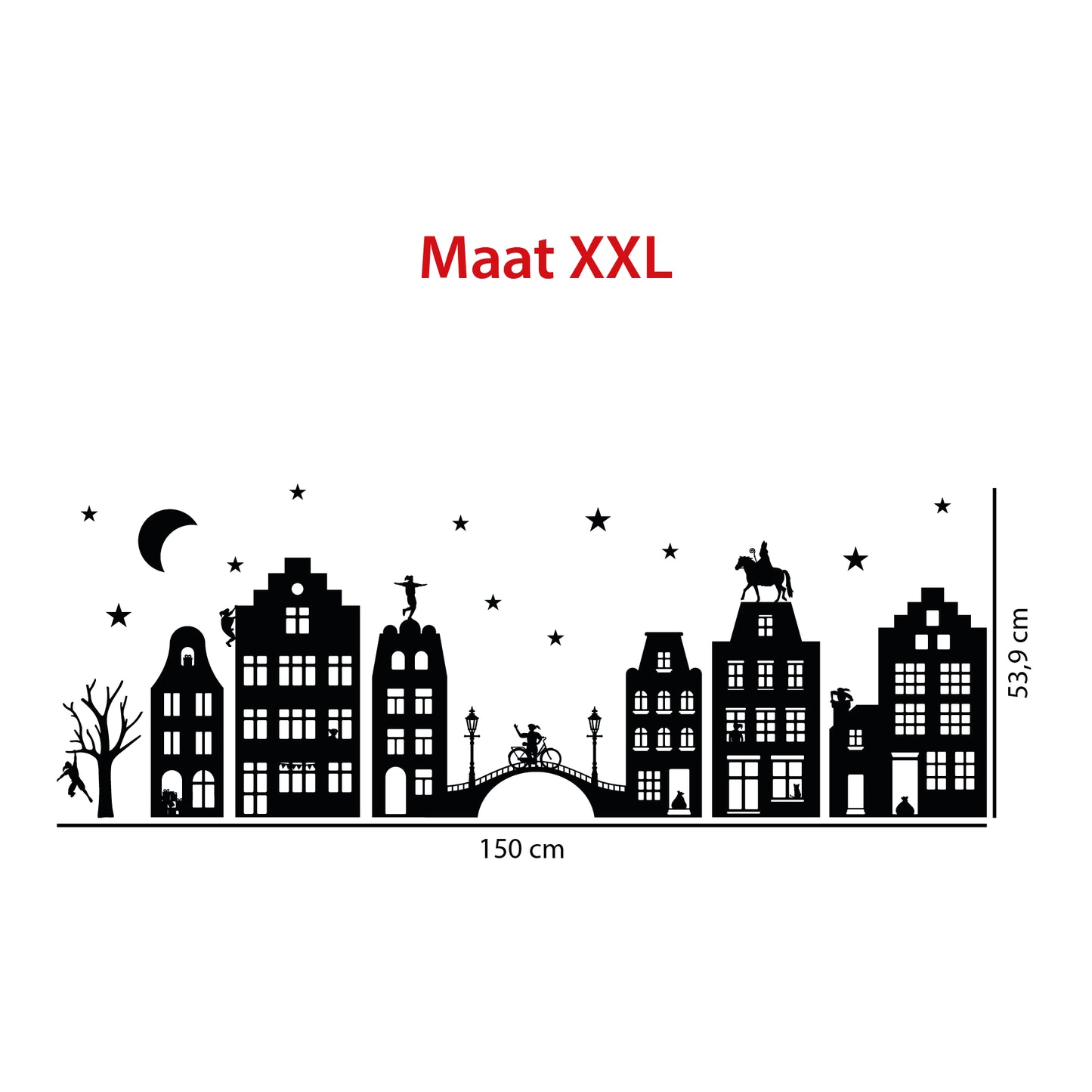 Sinterklaas Raamstickers – Basis straat met huizen