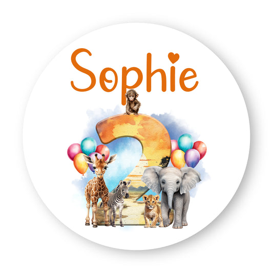 Traktatiesticker - Safari Cijfers