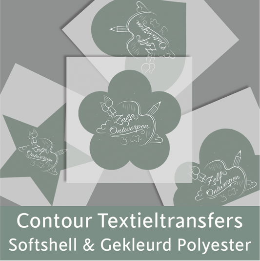 Ontwerp zelf! | Contour textieltransfer voor Softshell & Gekleurd polyester