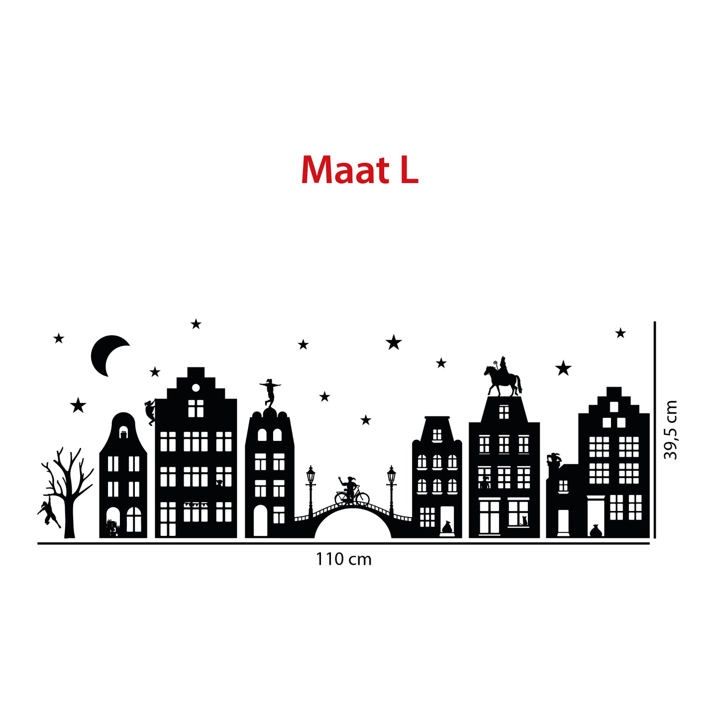 Sinterklaas Raamstickers – Basis straat met huizen
