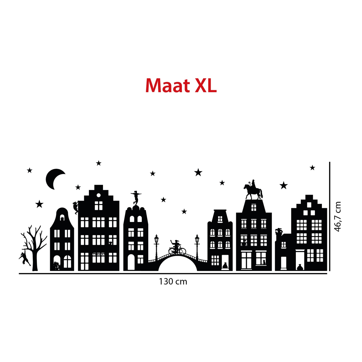 Sinterklaas Raamstickers – Basis straat met huizen