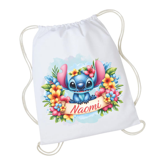 Gymtas met Naam – Stitch Aquarel